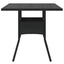 vidaXL fekete polyrattan üveglapos kerti asztal 80 x 80 x 75 cm