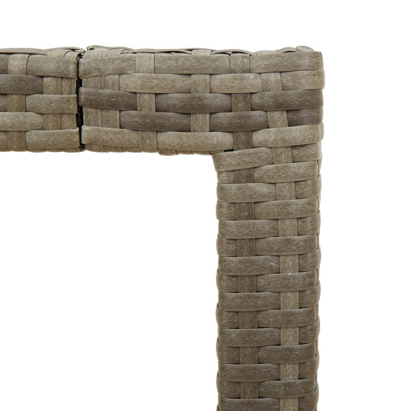 vidaXL szürke polyrattan kerti asztal akácfa lappal 90 x 90 x 75 cm