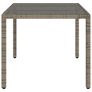 vidaXL szürke polyrattan üveglapos kerti asztal 150 x 90 x 75 cm