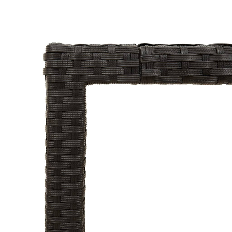 vidaXL fekete polyrattan kerti asztal akácfa lappal 150 x 90 x 75 cm