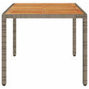 vidaXL szürke polyrattan kerti asztal akácfa lappal 150 x 90 x 75 cm