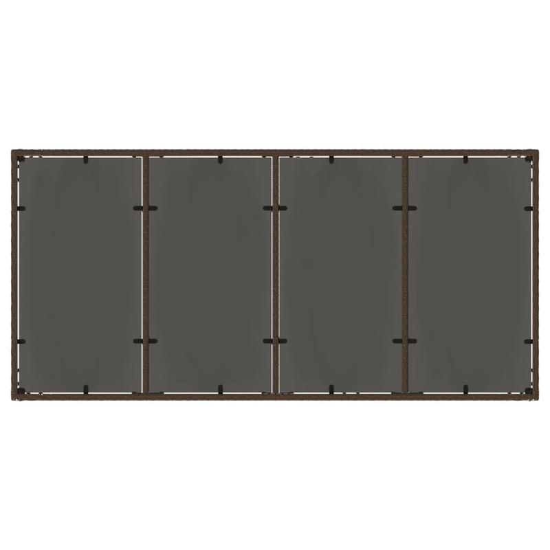 vidaXL barna polyrattan üveglapos kerti asztal 190 x 90 x 75 cm