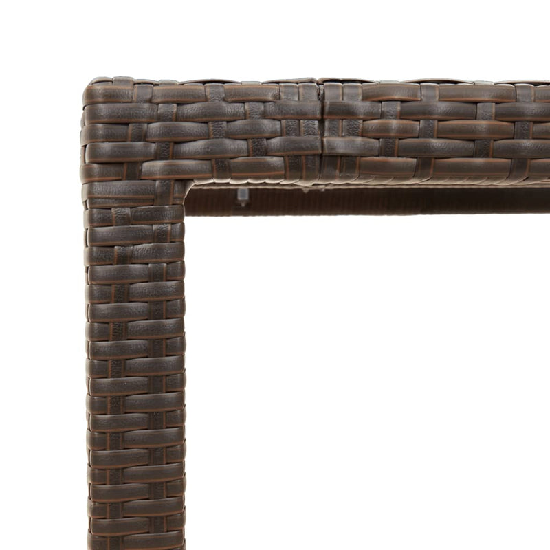 vidaXL barna polyrattan üveglapos kerti asztal 190 x 90 x 75 cm