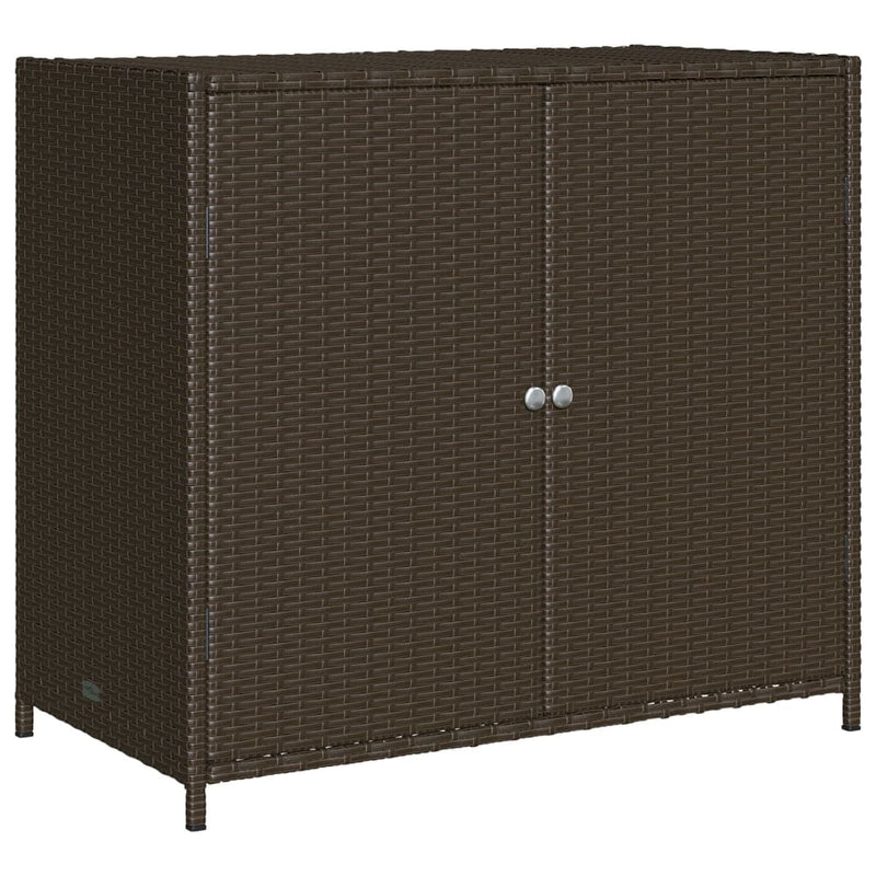 vidaXL barna polyrattan kerti tárolószekrény 83x45x76 cm