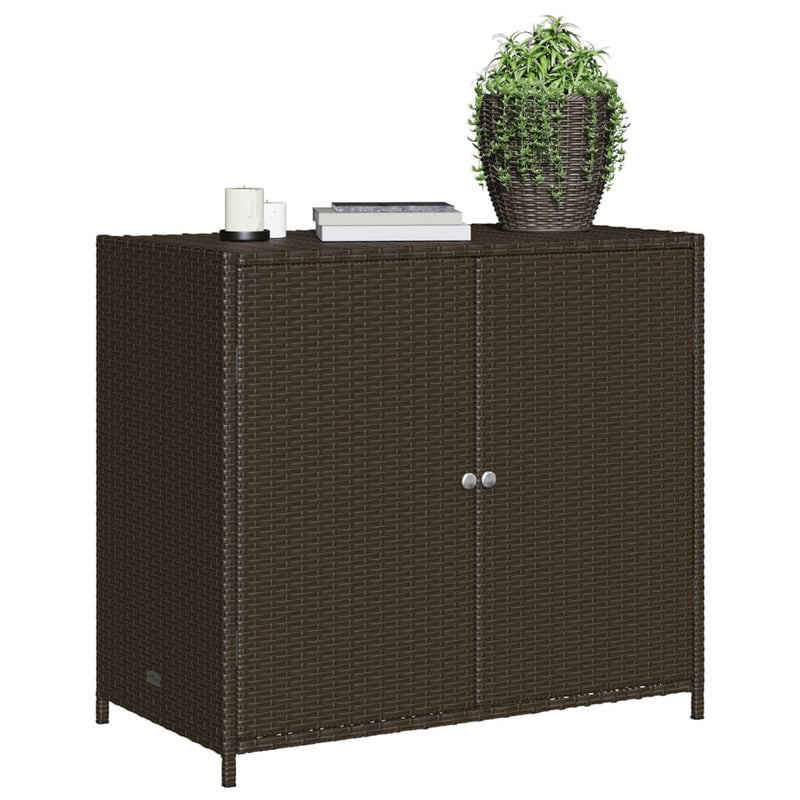 vidaXL barna polyrattan kerti tárolószekrény 83x45x76 cm