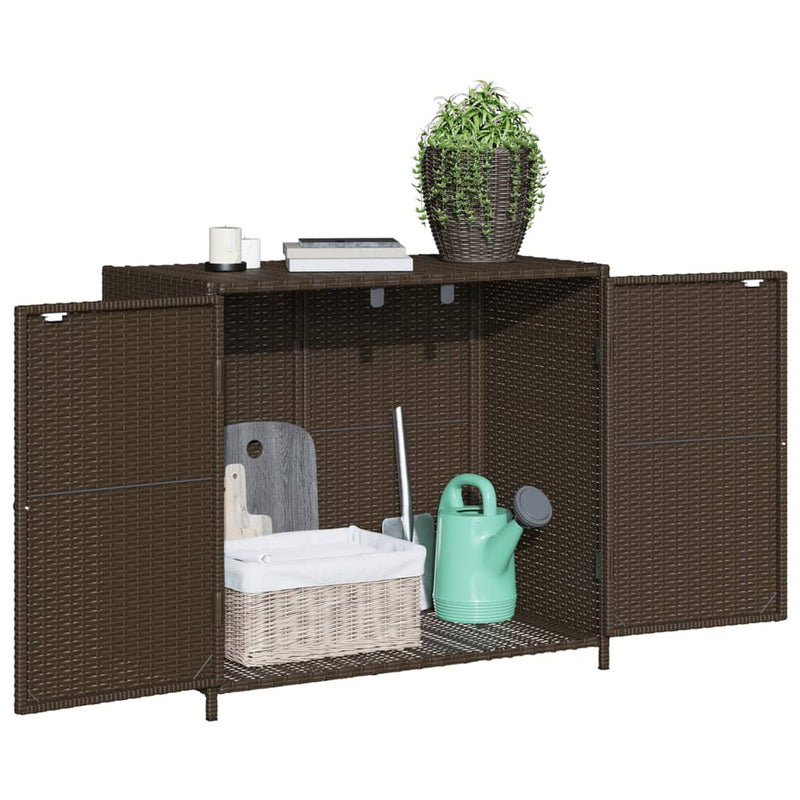 vidaXL barna polyrattan kerti tárolószekrény 83x45x76 cm