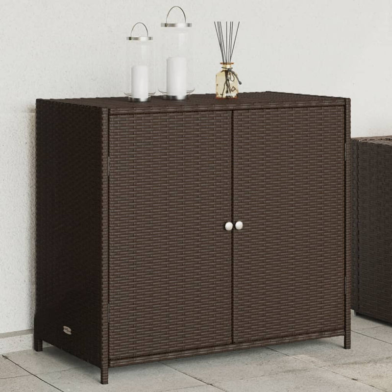 vidaXL barna polyrattan kerti tárolószekrény 83x45x76 cm