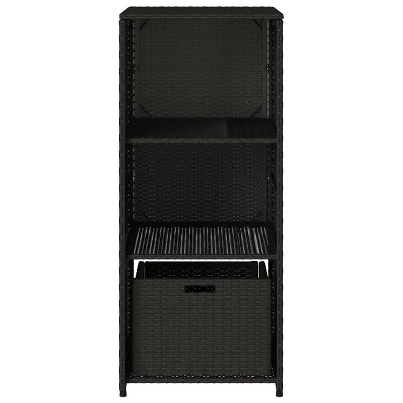 vidaXL fekete polyrattan kerti tárolószekrény 50 x 55 x 115 cm