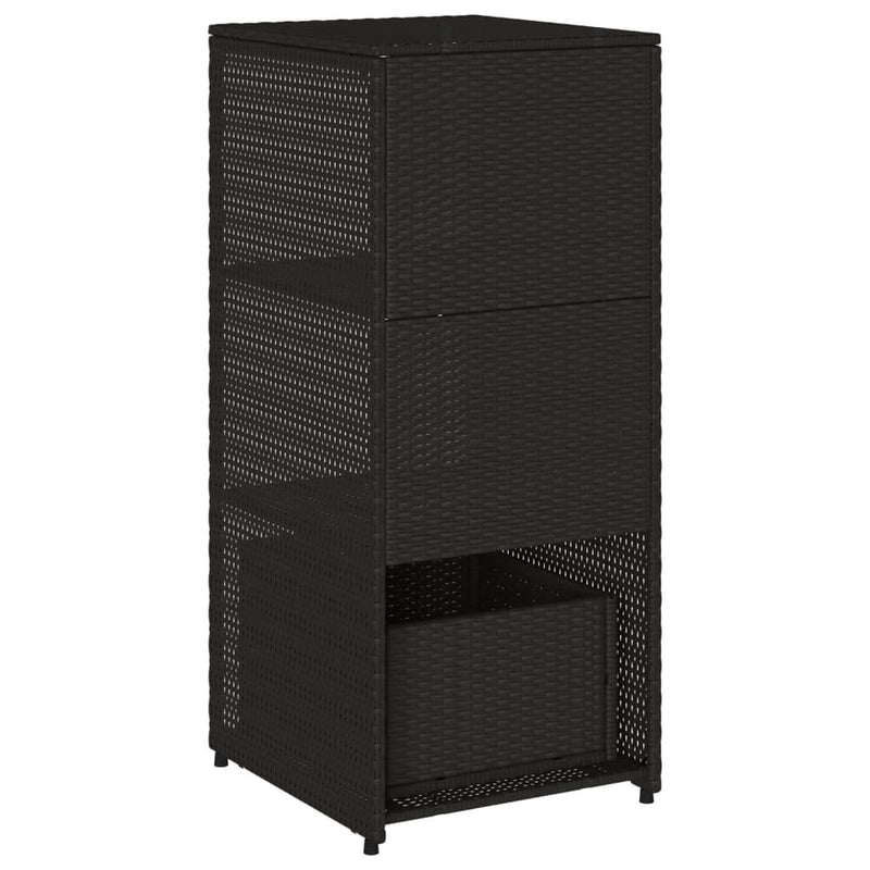 vidaXL fekete polyrattan kerti tárolószekrény 50 x 55 x 115 cm