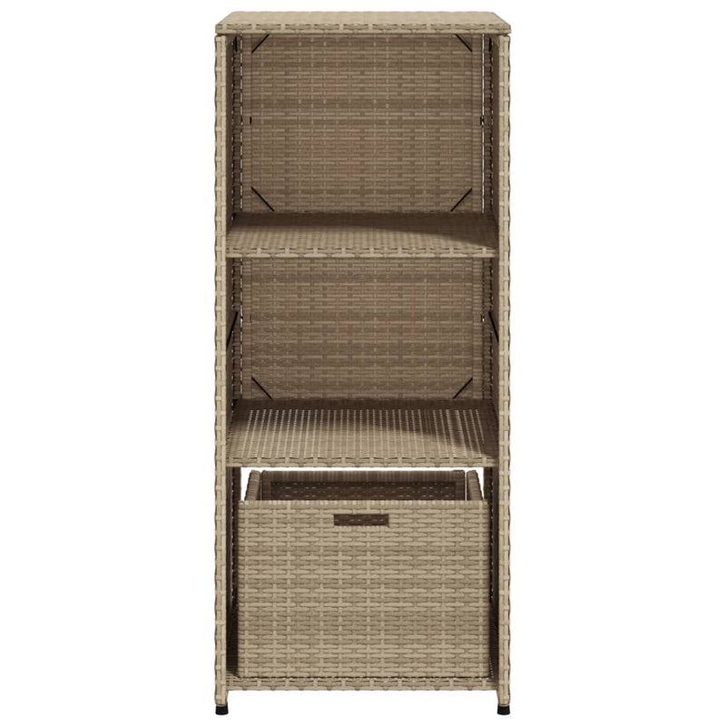 vidaXL bézs polyrattan kerti tárolószekrény 50 x 55 x 115 cm