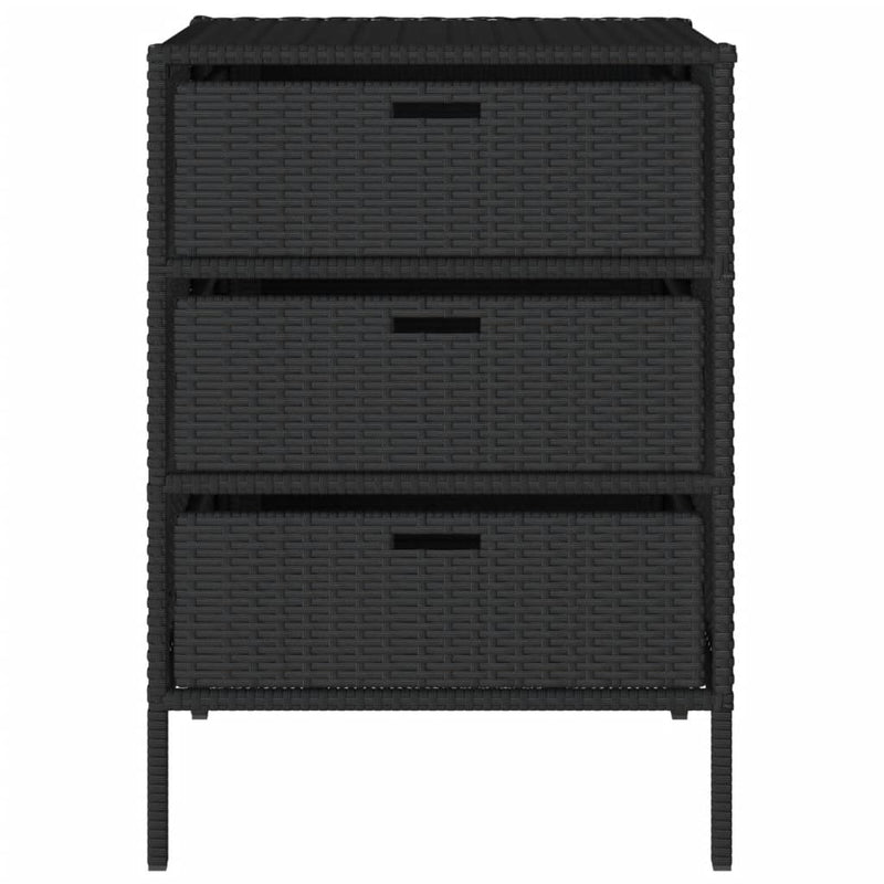 vidaXL fekete polyrattan kerti tárolószekrény 55 x 59 x 80 cm
