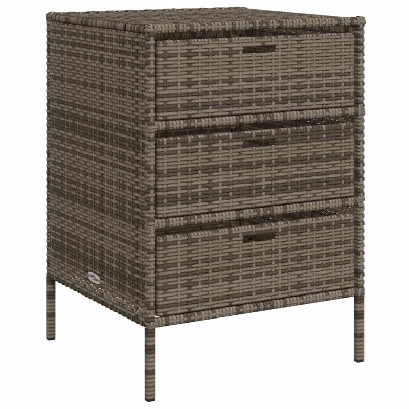vidaXL szürke polyrattan kerti tárolószekrény 55 x 59 x 80 cm