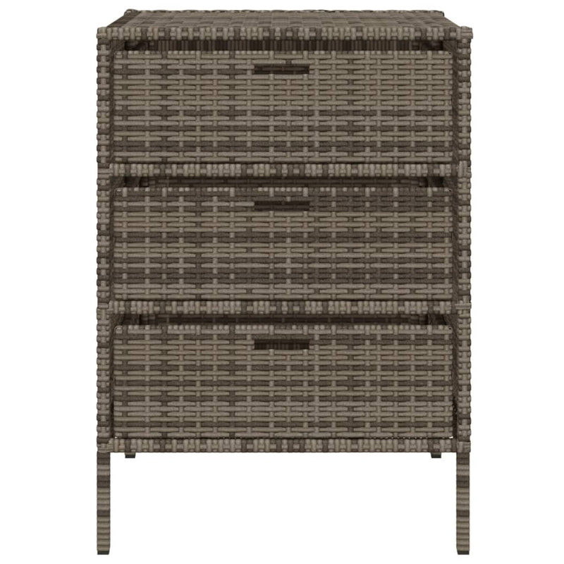 vidaXL szürke polyrattan kerti tárolószekrény 55 x 59 x 80 cm