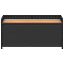 vidaXL fekete polyrattan és akácfa tárolópad 100 x 50 x 52 cm