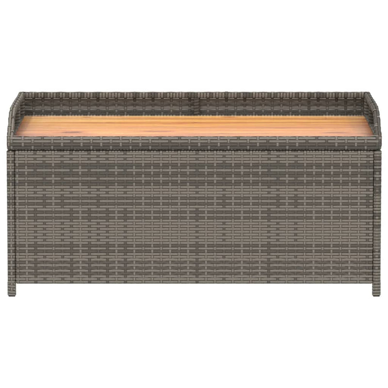 vidaXL szürke polyrattan és akácfa tárolópad 100 x 50 x 52 cm