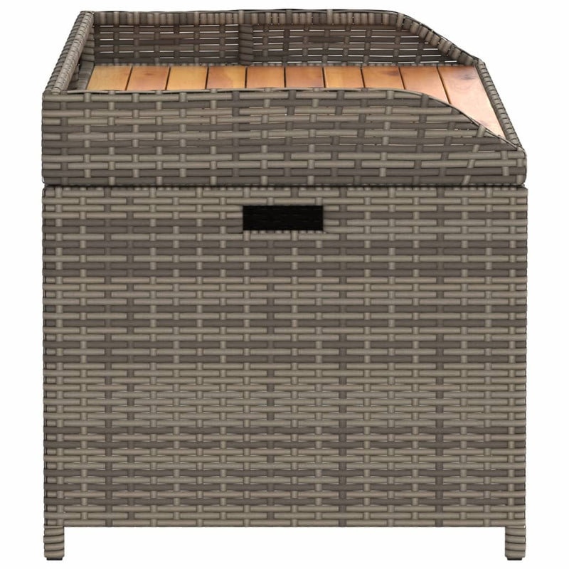 vidaXL szürke polyrattan és akácfa tárolópad 100 x 50 x 52 cm