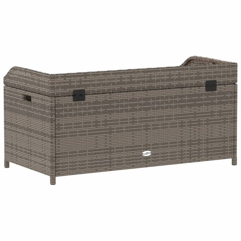 vidaXL szürke polyrattan és akácfa tárolópad 100 x 50 x 52 cm