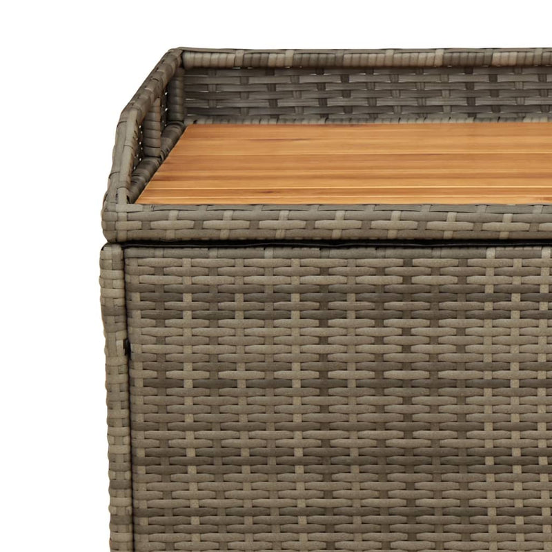 vidaXL szürke polyrattan és akácfa tárolópad 100 x 50 x 52 cm