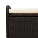 vidaXL fekete polyrattan tárolópad párnával 115 x 51 x 52 cm