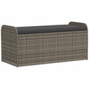vidaXL szürke polyrattan tárolópad párnával 115 x 51 x 52 cm