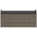 vidaXL szürke polyrattan tárolópad párnával 115 x 51 x 52 cm