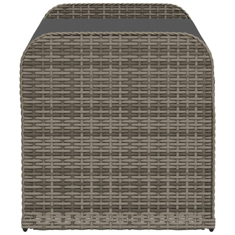 vidaXL szürke polyrattan tárolópad párnával 115 x 51 x 52 cm