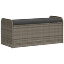 vidaXL szürke polyrattan tárolópad párnával 115 x 51 x 52 cm