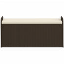 vidaXL barna polyrattan tárolópad párnával 115 x 51 x 52 cm