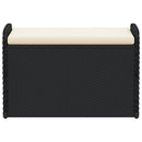 vidaXL fekete polyrattan tárolópad párnával 80 x 51 x 52 cm