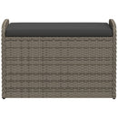 vidaXL szürke polyrattan tárolópad párnával 80 x 51 x 52 cm