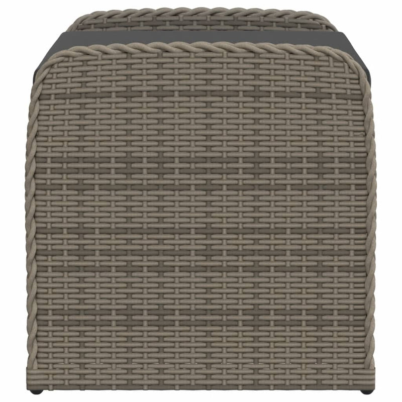 vidaXL szürke polyrattan tárolópad párnával 80 x 51 x 52 cm