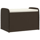 vidaXL barna polyrattan tárolópad párnával 80 x 51 x 52 cm
