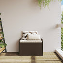 vidaXL barna polyrattan tárolópad párnával 80 x 51 x 52 cm