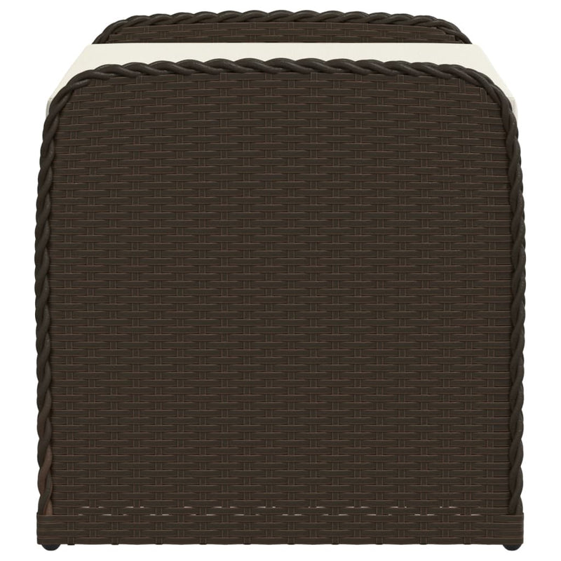 vidaXL barna polyrattan tárolópad párnával 80 x 51 x 52 cm