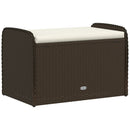 vidaXL barna polyrattan tárolópad párnával 80 x 51 x 52 cm