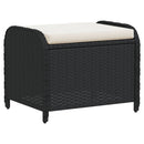 vidaXL fekete polyrattan kerti szék párnával 58 x 46 x 46 cm