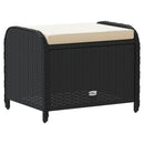 vidaXL fekete polyrattan kerti szék párnával 58 x 46 x 46 cm