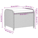 vidaXL fekete polyrattan kerti szék párnával 58 x 46 x 46 cm