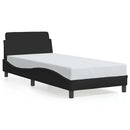 vidaXL fekete szövet ágykeret fejtámlával Dover 80 x 200 cm