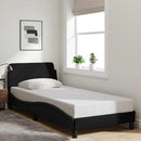 vidaXL fekete szövet ágykeret fejtámlával Dover 80 x 200 cm