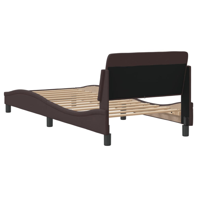 vidaXL sötétbarna szövet ágykeret matrac nélkül 80x200 cm