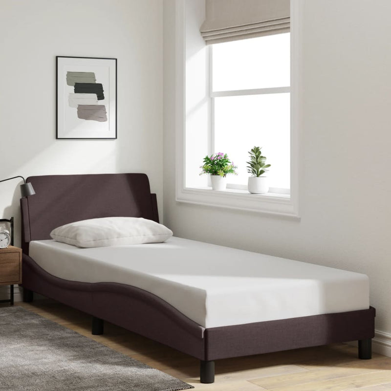 vidaXL sötétbarna szövet ágykeret matrac nélkül 80x200 cm