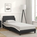 vidaXL fekete és fehér műbőr ágykeret Dover 80 x 200 cm