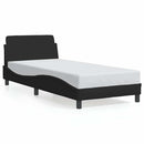 vidaXL fekete szövet ágykeret fejtámlával Dover 90x190 cm