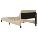 vidaXL krémszínű szövet ágykeret fejtámlával matrac nélkül 90x190 cm