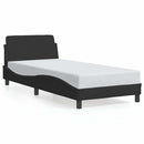 vidaXL fekete bársony ágykeret fejtámlával Dover 90x190 cm
