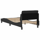vidaXL fekete bársony ágykeret fejtámlával Dover 90x190 cm