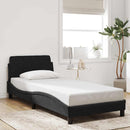 vidaXL fekete bársony ágykeret fejtámlával Dover 90x190 cm