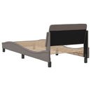 vidaXL tópszínű szövet ágykeret fejtámlával matrac nélkül 90x200 cm