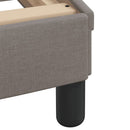 vidaXL tópszínű szövet ágykeret fejtámlával matrac nélkül 90x200 cm